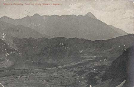 Widok z Zamarłej Turni na Hruby Wierch i Krywań