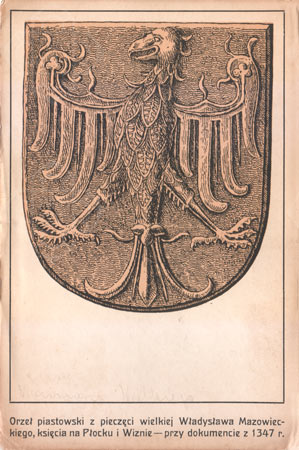 Pocztówka z rysunkiem orła herbowego